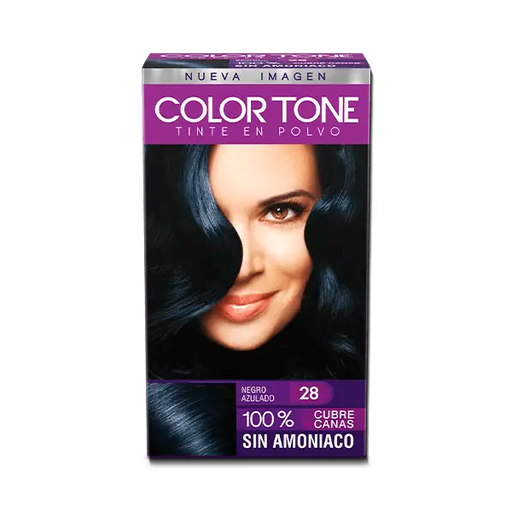 [01637] TINTE COLOR TONE POLVO #28 NEGRO AZULADO KIT 