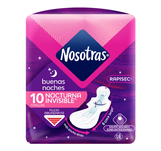 [00502] TOALLA HIG NOSOTRAS B/N INVISIBLE C-ALASx10 