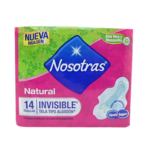 [00478] TOALLA HIG NOSOTRAS NATURAL INVISIBLE C-ALASx14 