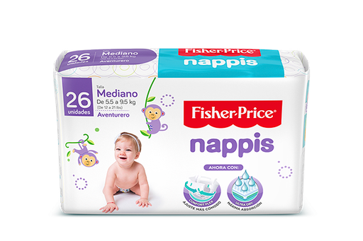 [02717] PAÑAL NAPPIS FISHER-P Mx26 
