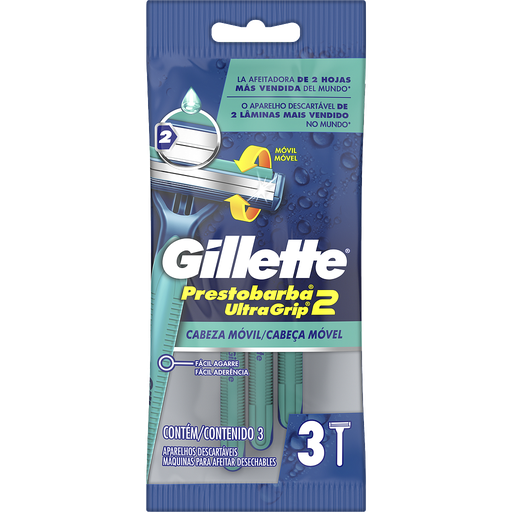 [01840] AFEIT GILLETTE PRESTOB-2 ULT-GRIP BLISTx3 