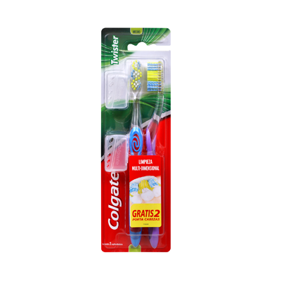 [02169] CEPILLO COLGATE TWISTER PORT-CABEZAS MEDIOx2PACK 