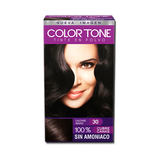 [01634] TINTE COLOR TONE POLVO#30 CASTAÑO NEGRO KIT 
