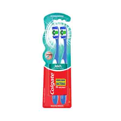 [02173] CEPILLO COLGATE 360 LIMP-COMPLETA MEDIOx2PACK 