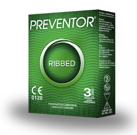 [00550] PRESERV PREVENTOR RIBBED CAJAx3 