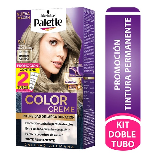 [01635] TINTE PALETTE CREMA#9-1 RUBIO-EXT-CLA-CENIZO DT KIT 