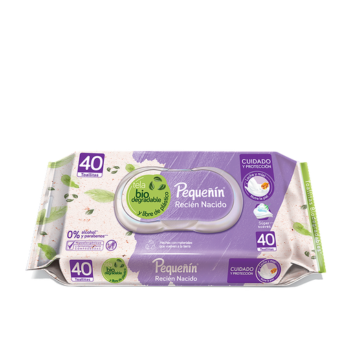 [02795] TOALLITAS HUM PEQUEÑIN REC-NAC FLOWPACKx40 