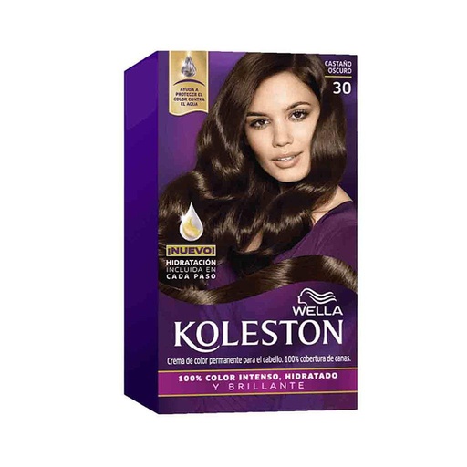 [01617] TINTE KOLESTON CREMA#30 CASTAÑO OSCURO KIT 