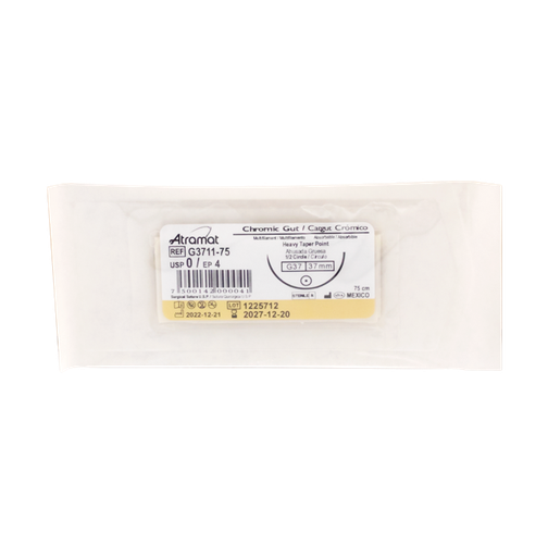 [12284] HILO ATRAMAT CATGUT CROMI USP 0/EP 4 G3711-75 37MMx1 