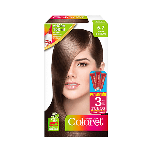 [60683] TINTE COLORET CREMA#6-7 RUBIO-CHOCOx3TUBOS KIT 