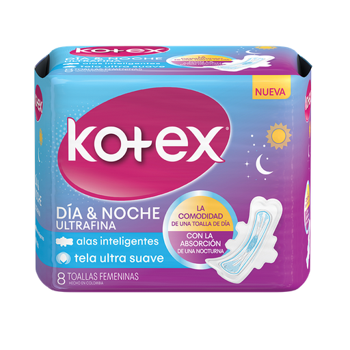 [60721] TOALLA HIG KOTEX DIA&NOCHE U-FINA C-ALASx8 