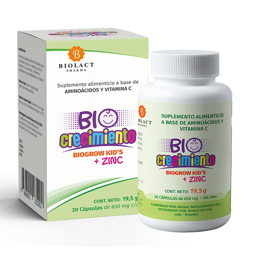 [61200] BIOCRECIMIENTO KIDS+ZINC CAPx650MGx30 