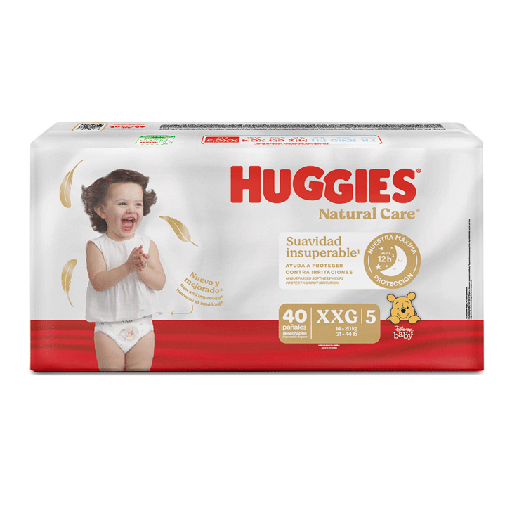 [61617] PAÑAL HUGGIES NAT-CARE UNISEX E5/XXGx40 
