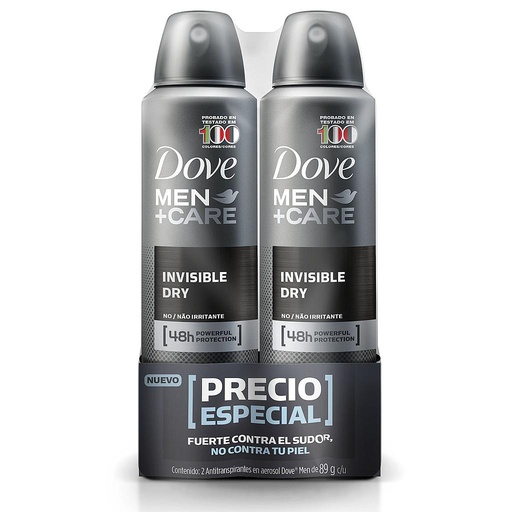 [61680] DESOD DOVE MEN+CARE INVIS-DRY AERx150ML+2DO 50% 