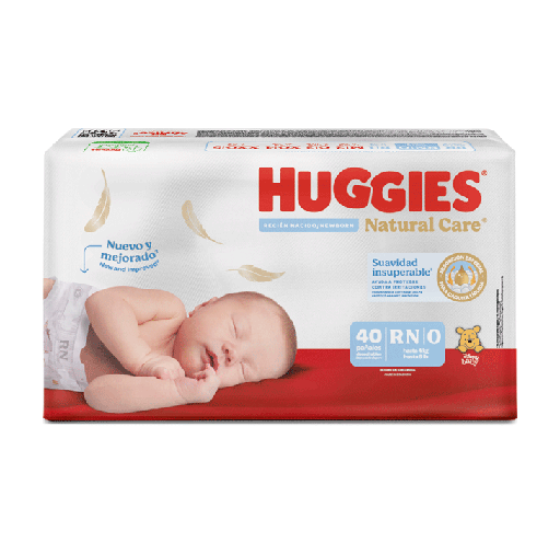 [61758] PAÑAL HUGGIES NAT-CARE REC-NACIDO E0/RNx40 