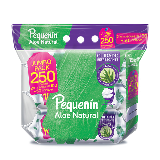 [61805] TOALLITAS HUM PEQUEÑIN ALOE NATURAL TRIPACKx250 