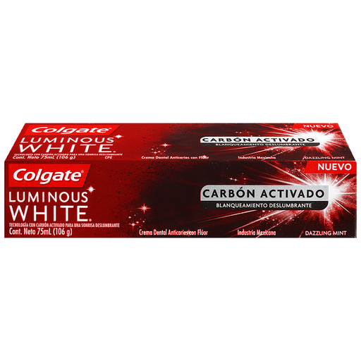 [62484] PASTA COLGATE LUMINOUS WHITE CARBON-ACTx75ML 