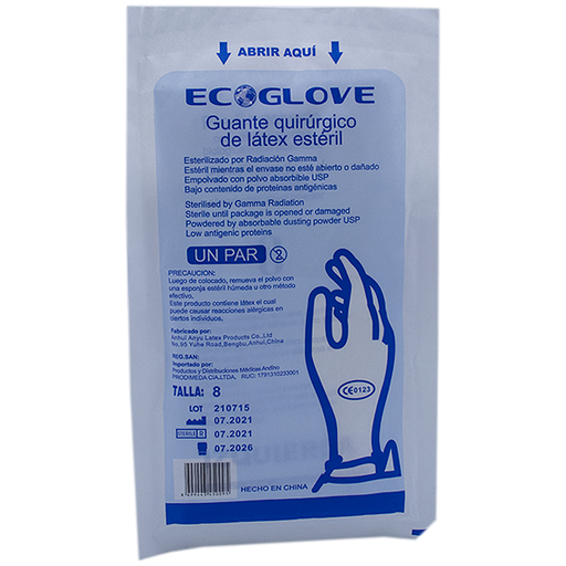 [63119] GUANTE QUIRUR ECOGLOVE ESTERIL#8 