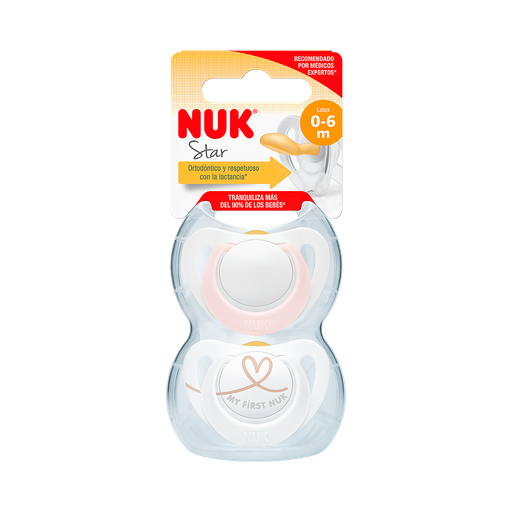 [63648] ENTRETENEDOR NUK STAR LATEX 0-6Mx2 