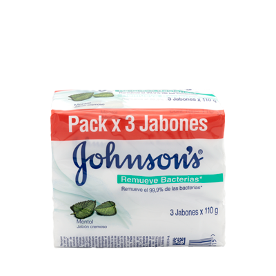 [63917] JABON JJ REMUEVE BACTERIAS MENTOL BARRAx110GRx3 