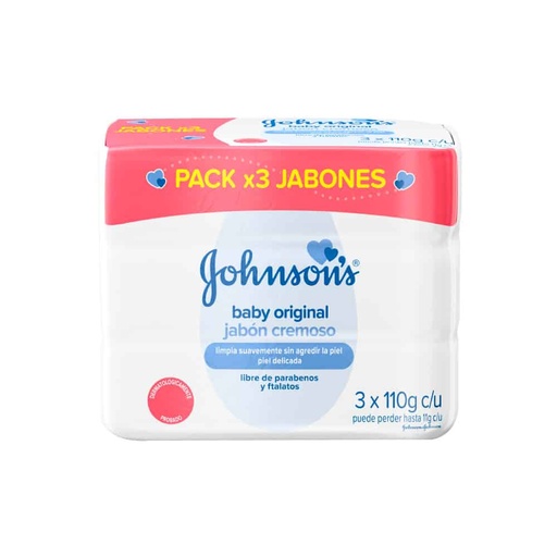 [63921] JABON JJ BABY ORIG-CREMOSO BARRAx110GRx3 
