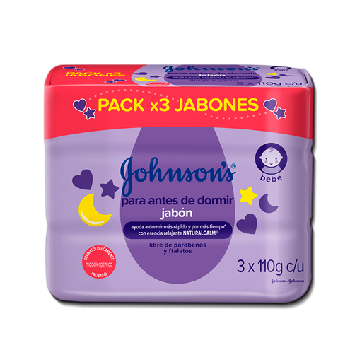 [63922] JABON JJ BABY ANTES DORMIR BARRAx110GRx3 