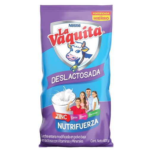 [64087] LECHE LA VAQUITA DESLACTOSADA POLVO FDAx400GR 