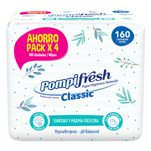 [64237] PAPEL HIG HUM POMPIFRESH CLASSIC 4PACKx160 