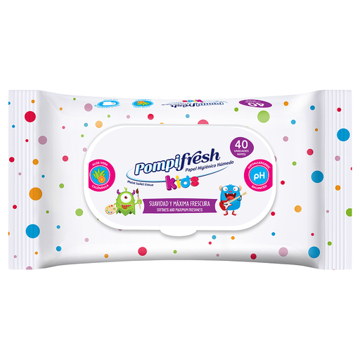 [64239] PAPEL HIG HUM POMPIFRESH KIDS FLOWPACKx40 