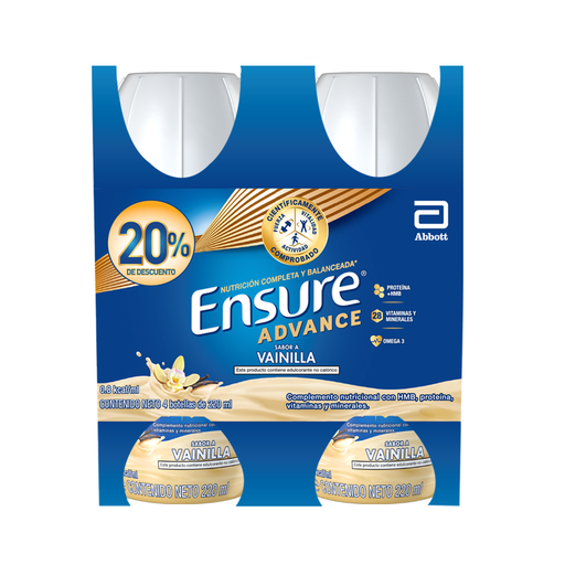 [64308] ENSURE ADVANCE LIQ VAINILLA BOTx220MLx4 PACK 