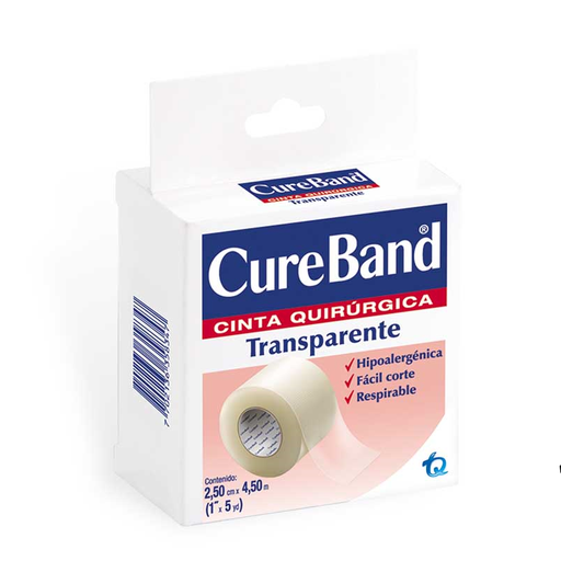 [64334] CINTA CUREBAND TRANSPARENTE QUIRUR 2.5CMx4.5M 
