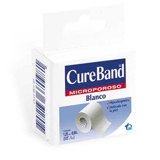 [64335] CINTA QUIRUR CUREBAND MICROP BLANCO 1.25CMx0.90M 
