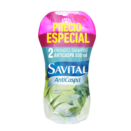 [64531] SHAMP SAVITAL ANTICASPAx550ML PACKx2 