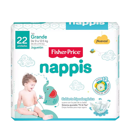 [64770] PAÑAL NAPPIS FISHER-P Gx22+PROMO 
