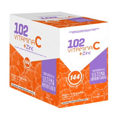 [64827] 102 VITAMINA C+ZINC NAR COM-MASx500/5MGx12(12) 