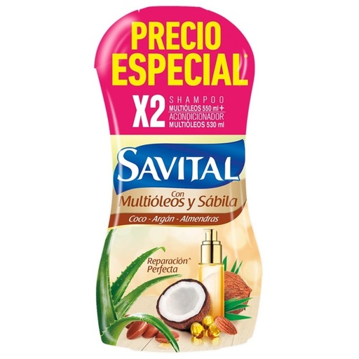 [65142] SHAMP SAVITAL MULTIOLEO-SABILAx530ML+ACONDx530ML 
