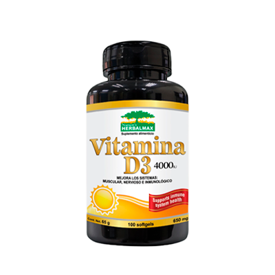 [65532] VITAMINA D3 CAP-BLANx650MGx100 HERBALMAX 