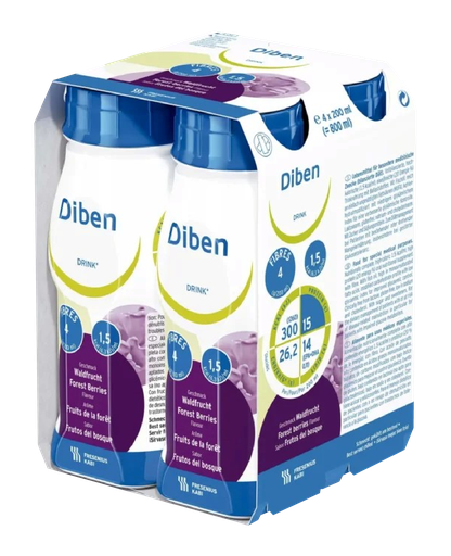 [65670] DIBEN LIQ FRUTOS BOSQUE BOTx200MLx4 PACK 