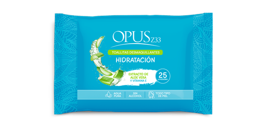 [65971] TOALLITAS DESMAQ OPUS ALOE Y VIT-E FLOWPACKx25 