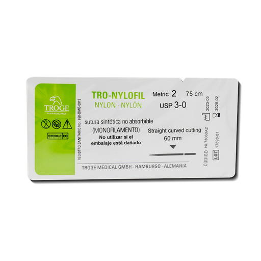 [66365] HILO TROGE TRO-NYLOFIL NYLON USP-3x60MM 