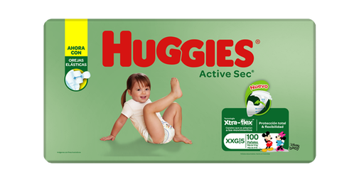 [66470] PAÑAL HUGGIES XTRA-FLEX ACT-SEC E5/XXGx100 