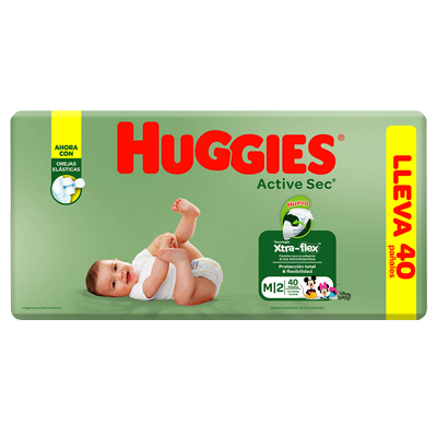 [66474] PAÑAL HUGGIES ACT-SEC XTRA-FLEX E2/Mx40 