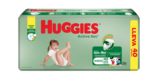 [66475] PAÑAL HUGGIES XTRA-FLEX ACT-SEC E5/XXGx40 