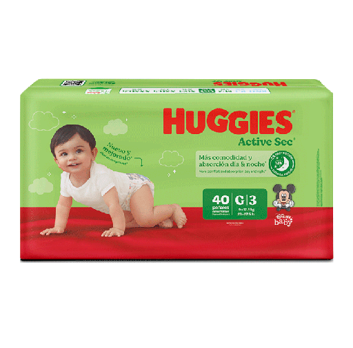 [66476] PAÑAL HUGGIES XTRA-FLEX ACT-SEC E3/Gx40 