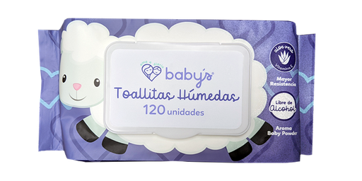 [66668] TOALLITAS HUM BABYS ALOE&VIT-E FLOWPACKx120 