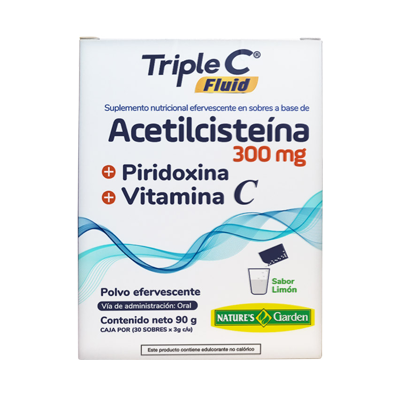 [67720] TRIPLE C FLUID LIMON POL-EFE-SOL-ORALx300MGx3GRx30 