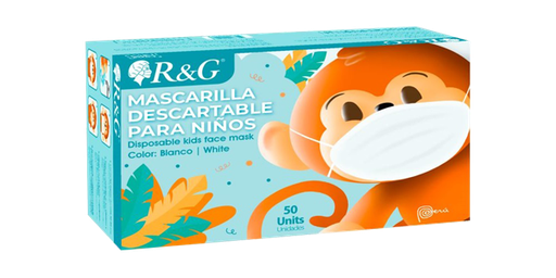[68385] MASCARILLA R&G PARA NIÑOS BLANCO DESCx50 