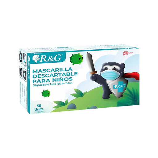 [68570] MASCARILLA R&G PARA NIÑOS CELESTE DESCx50 