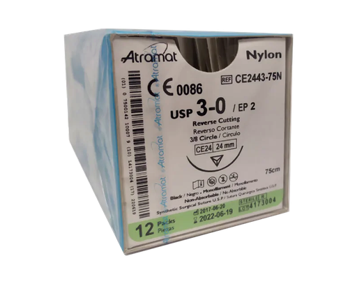 [68747] HILO ATRAMAT NYLON USP 3-0 / EP 2 CE2443-75N 75CM CAJAx12 