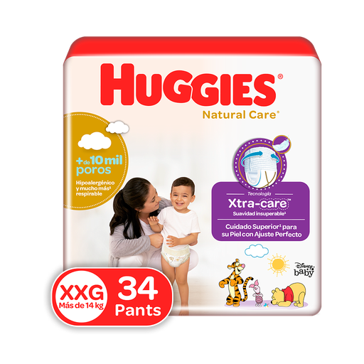 [68847] PAÑAL HUGGIES NAT-CARE PANTS E5/XXGx34 